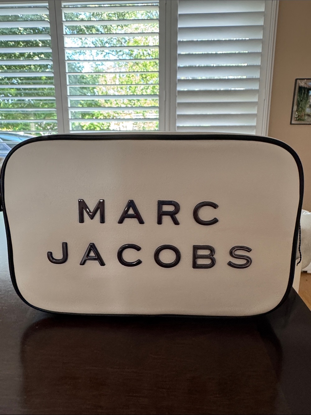Marc Jacobs White Crossbody Bag with Black Logo Trim